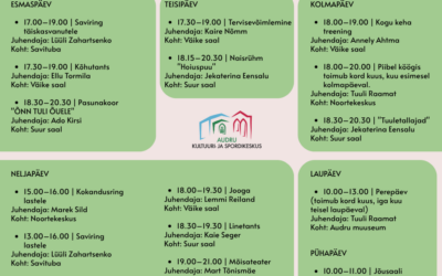 Audru Kultuurikeskuse huviringid 2026/2027